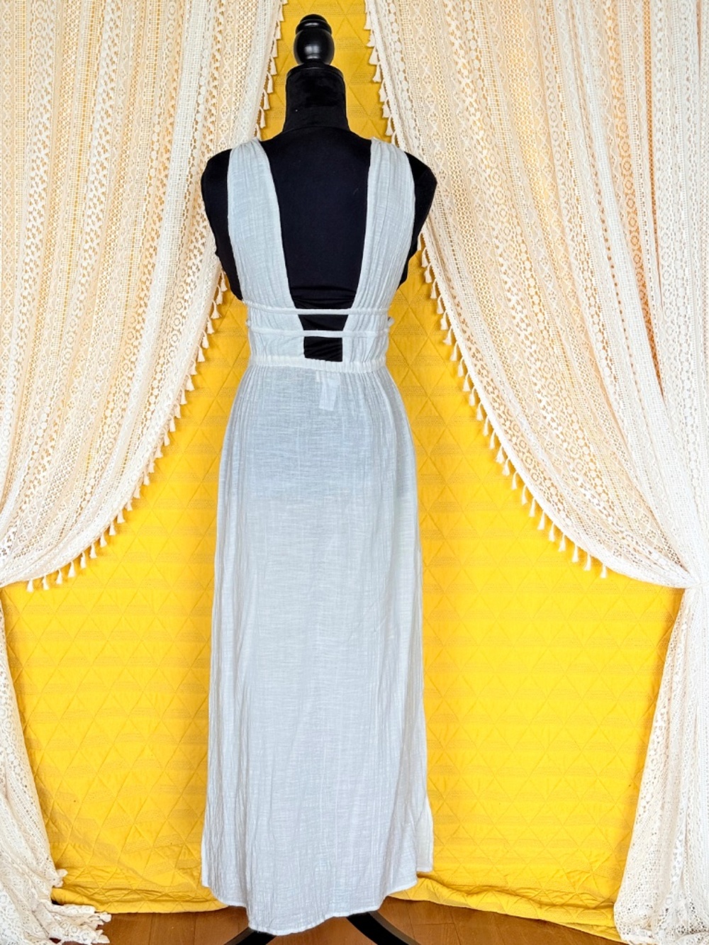 Ethereal White Gauzy Goddess Maxi Dress L*Space Kira Coverup Resortwear Sz S - Picture 11 of 15